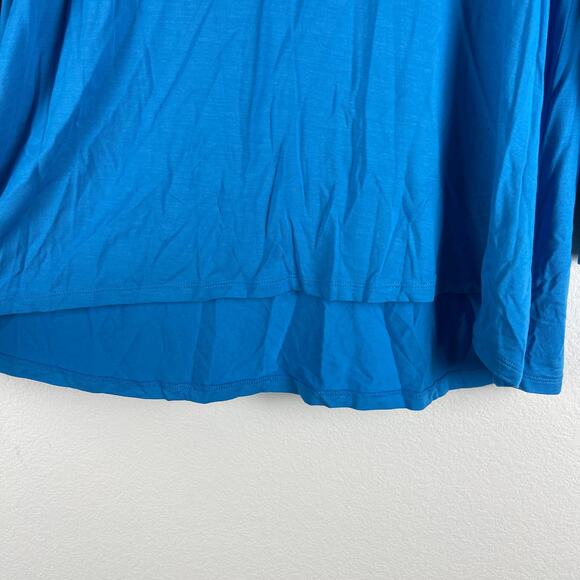 Soft Surroundings Modal Tunic Top Womens Large Blue Long Sleeve Stretchy Button - Picture 7 of 11